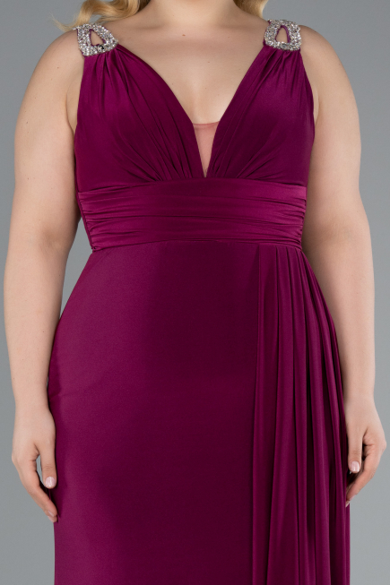 Abendkleid in Übergröße Lang Pflaume ABU4968