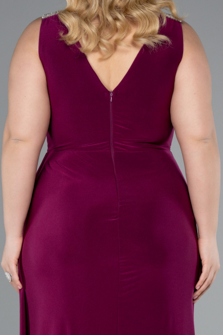 Abendkleid in Übergröße Lang Pflaume ABU4968