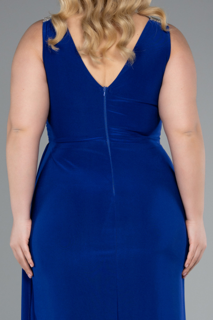Abendkleid in Übergröße Lang Sächsischblau ABU4968