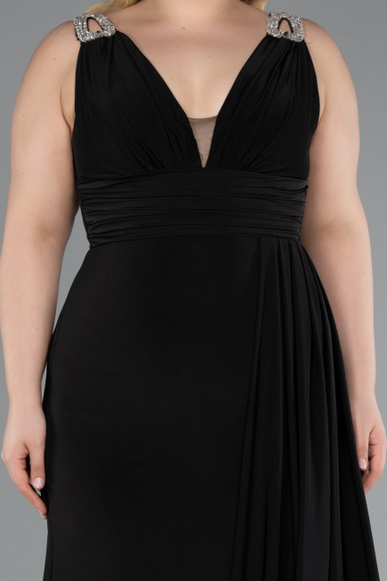 Abendkleid in Übergröße Lang Schwarz ABU4968