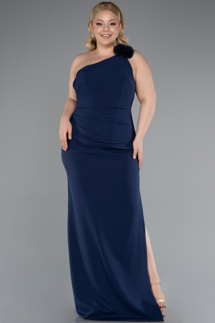 Abendkleid in Übergröße Lang Marineblau ABU4892
