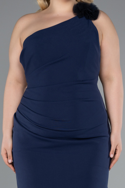 Abendkleid in Übergröße Lang Marineblau ABU4892