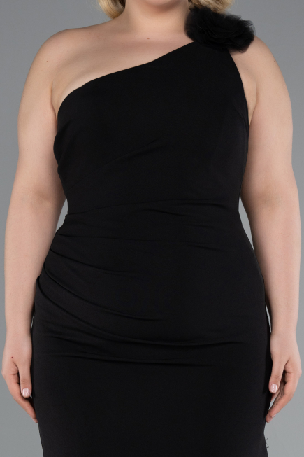 Abendkleid in Übergröße Lang Schwarz ABU4892
