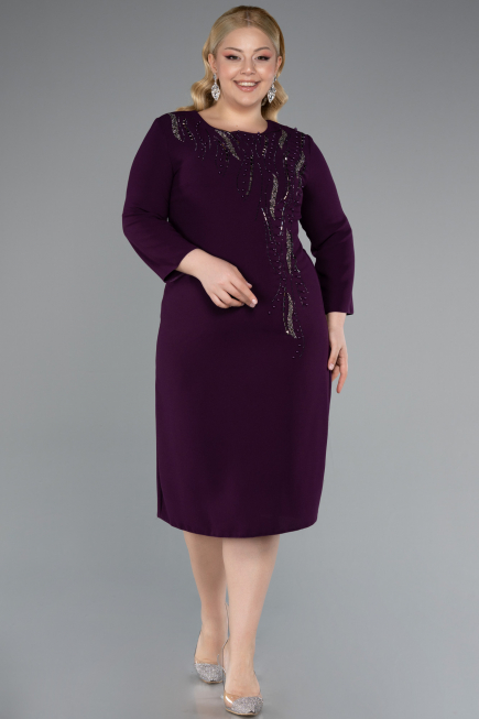 Violette Einladungskleid In Übergröße Midi ABK2197