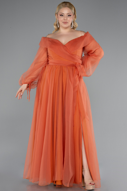 Orange Kleider In Großen Größen Lang ABU1535