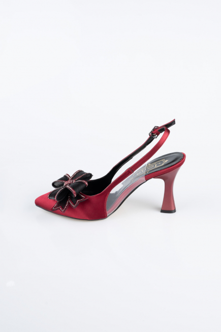 Weinrot Party-Schuhe Satin MJS4100