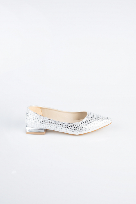 Party-Schuhe Steinbesetzt Silber MJ9001