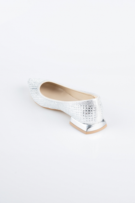 Party-Schuhe Steinbesetzt Silber MJ9001