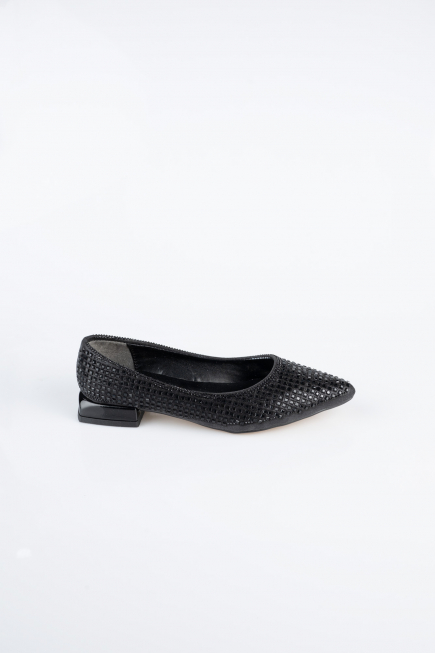 Party-Schuhe Steinbesetzt Schwarz MJ9001