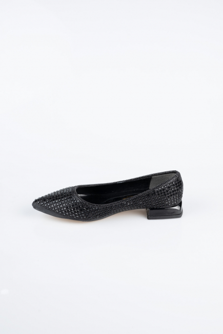Party-Schuhe Steinbesetzt Schwarz MJ9001