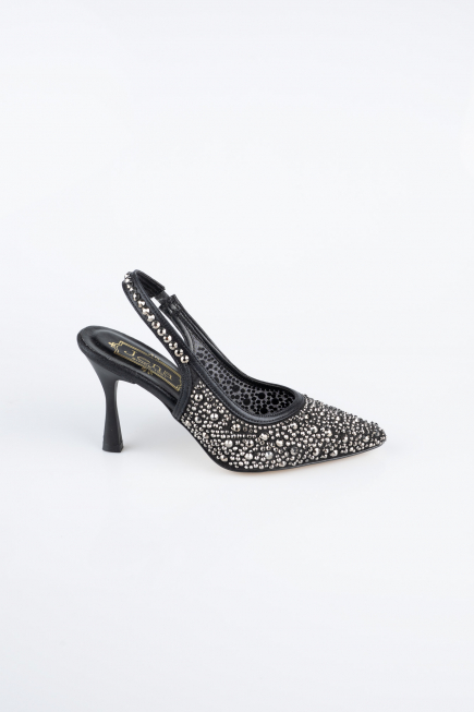 Stiletto Steinbesetzt Schwarz MJ9002