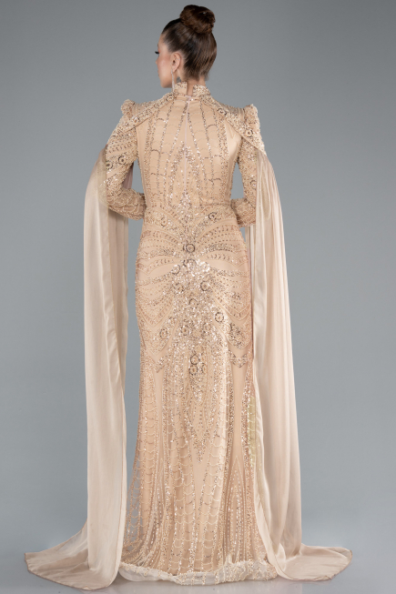 Hijab-Abendkleid Lang Gold ABU4930