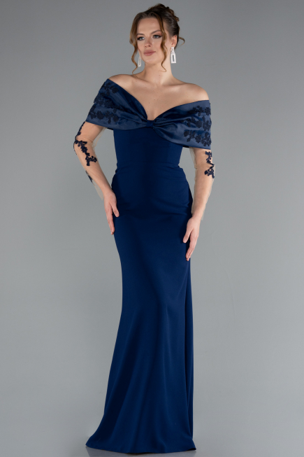 Abendkleid Lang Marineblau ABU4343