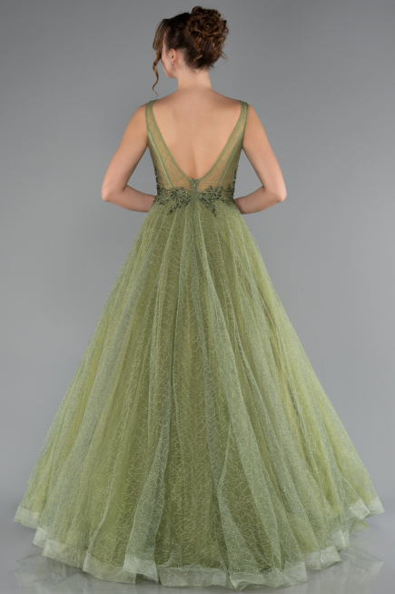 Pistaziengrün Abendkleid Lang ABU2131