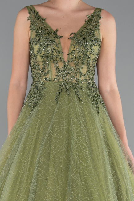 Pistaziengrün Abendkleid Lang ABU2131