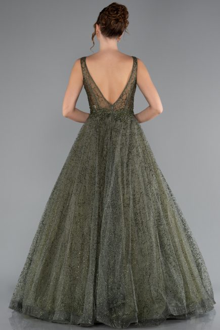 Khaki Abendkleid Lang ABU2131