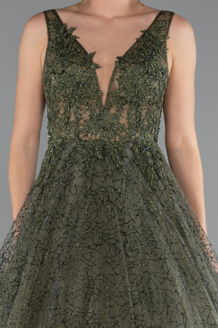 Khaki Abendkleid Lang ABU2131