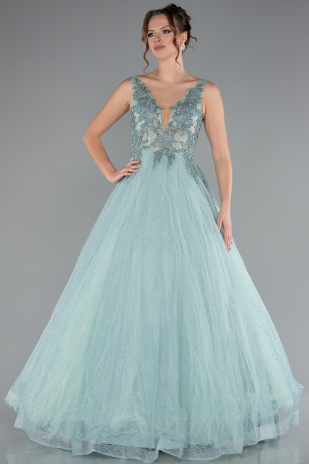 Minzgrün Abendkleid Lang ABU2131