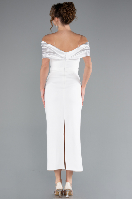 Weiß Partykleid Midi ABK2212