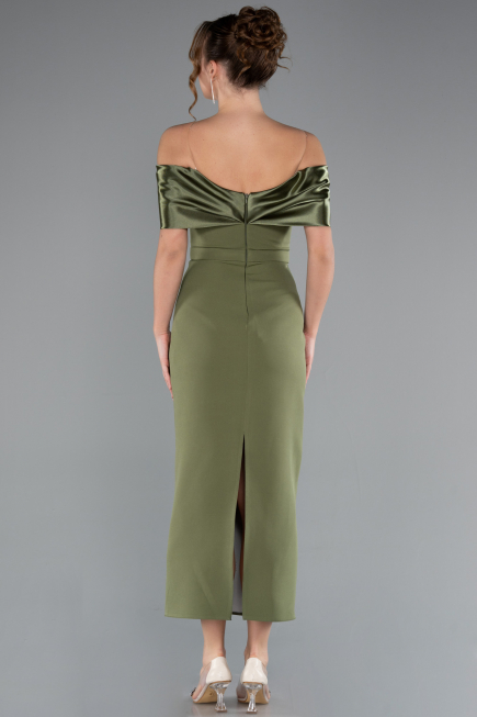 Khaki Partykleid Midi ABK2212