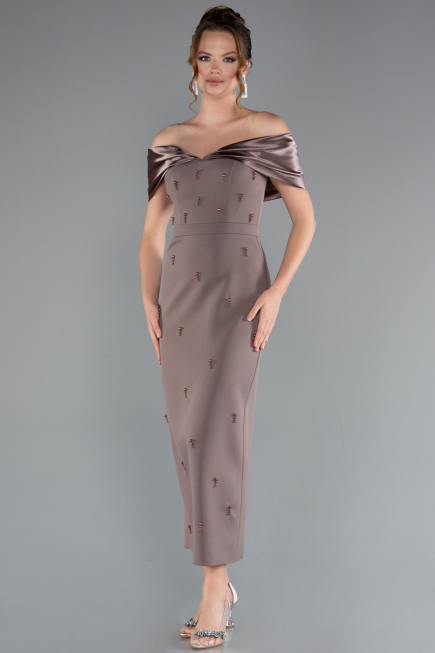 Braun Partykleid Midi ABK2212