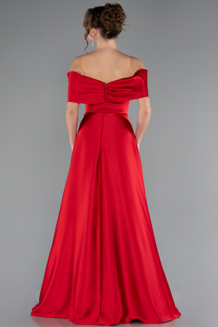 Abendkleid Lang Satin Rot ABU5015
