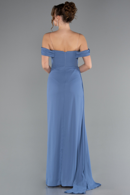 Abendkleid Lang Chiffon Indigo ABU4925