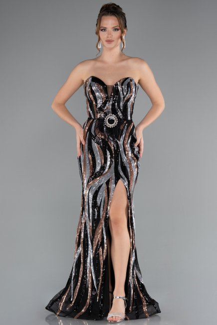 Abendkleid Lang Schwarz ABU4999
