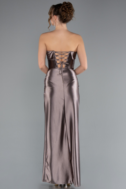 Nerzbraun Abschlusskleid Lang ABU4944