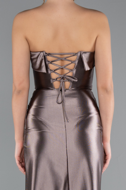 Nerzbraun Abschlusskleid Lang ABU4944