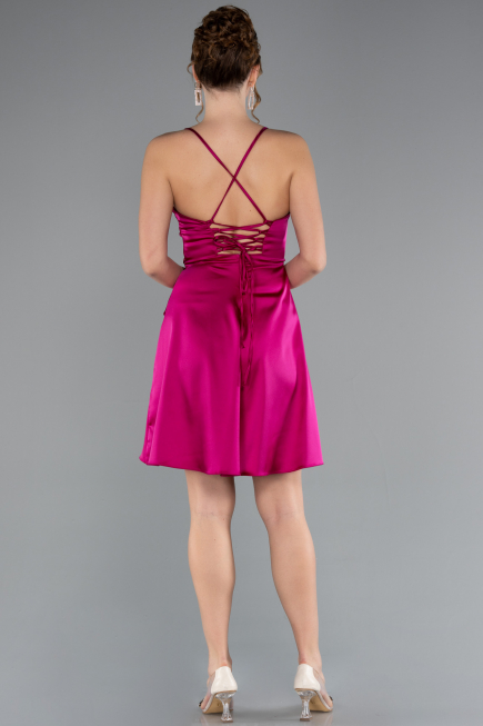Partykleid Kurz Satin Fuchsie ABK2366
