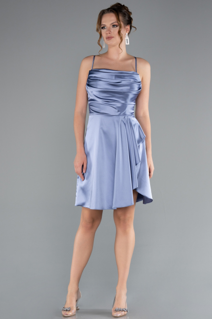 Partykleid Kurz Satin Indigo ABK2366