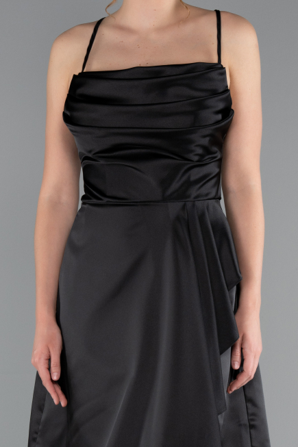 Partykleid Kurz Satin Schwarz ABK2366
