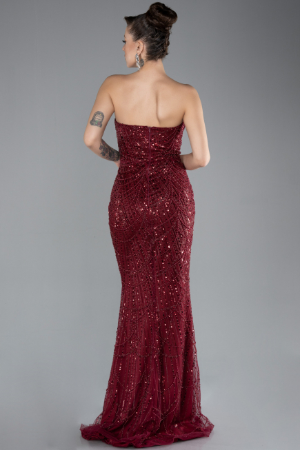 Abendkleid Lang Weinrot ABU4517