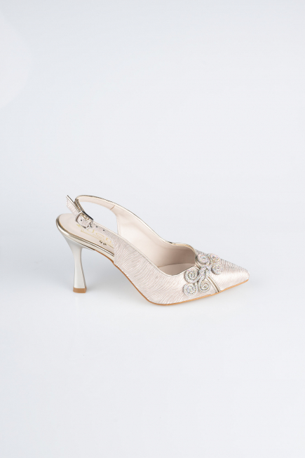 Gold Party-Schuhe Laserschnitt MJ4101