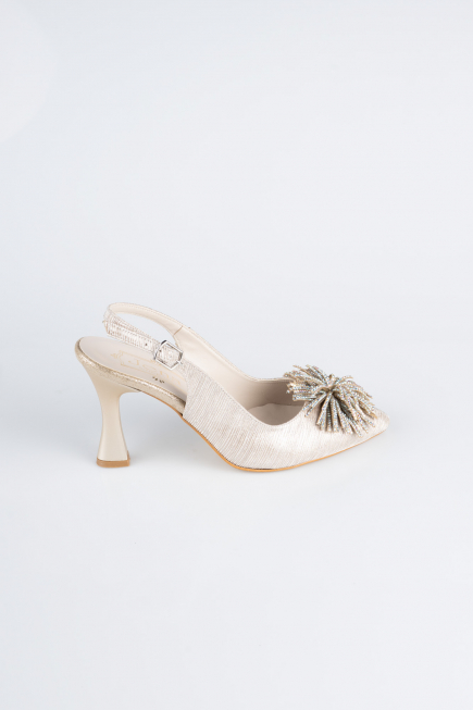 Party-Schuhe Laserschnitt Gold MJ9003