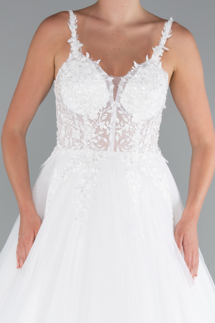 Hochzeitskleider Lang Weiß ABG136