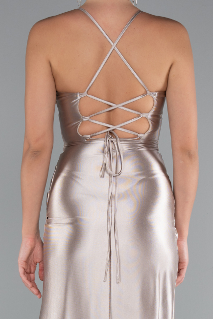 Beige Abschlusskleid Lang ABU3247