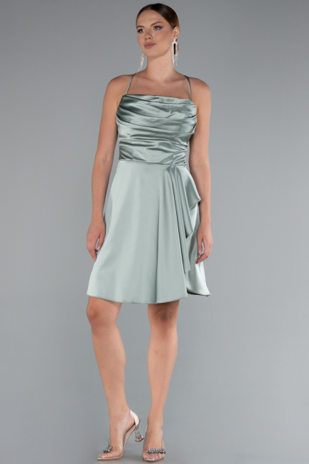 Partykleid Kurz Satin Minzgrün ABK2366