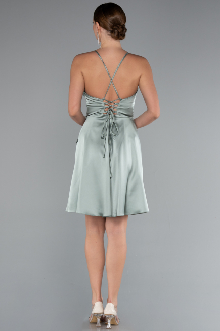 Partykleid Kurz Satin Minzgrün ABK2366
