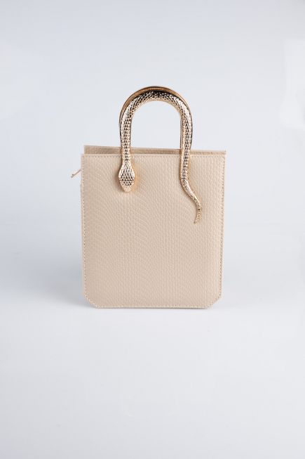 Abendtasche Leder Hautfarben KC143