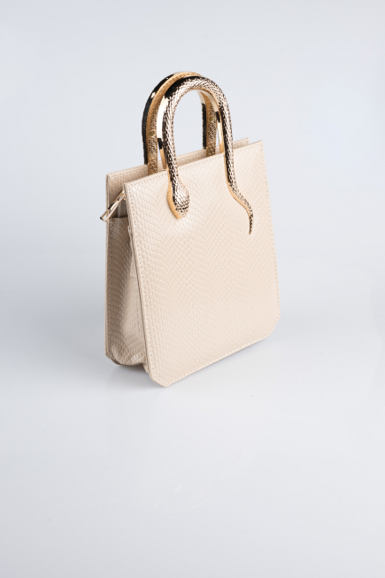 Abendtasche Leder Hautfarben KC143