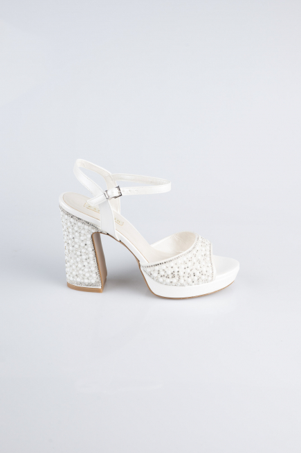Party-Schuhe Steinbesetzt Weiß ABG1143