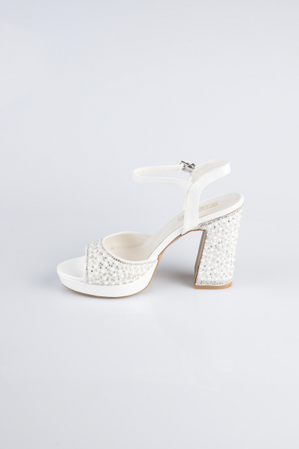 Party-Schuhe Steinbesetzt Weiß ABG1143