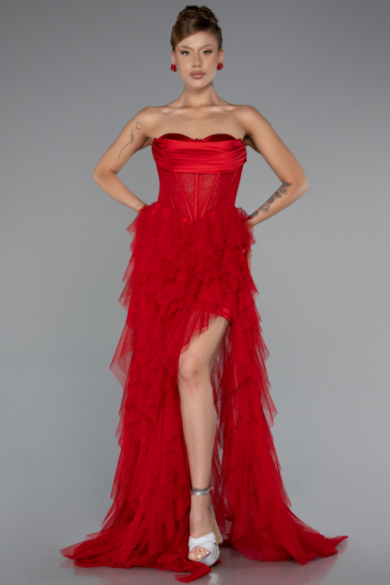 Standesamtkleid Lang Rot ABU5071
