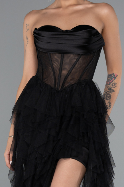 Standesamtkleid Lang Schwarz ABU5071