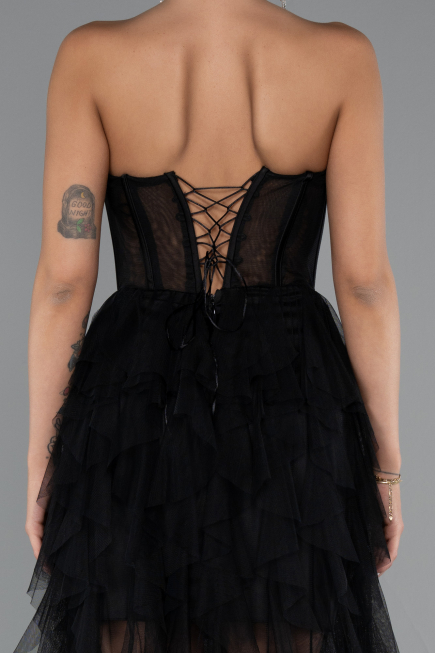 Standesamtkleid Lang Schwarz ABU5071