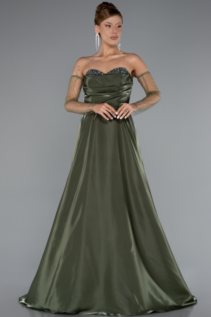 Khaki Abendkleid Lang ABU3604