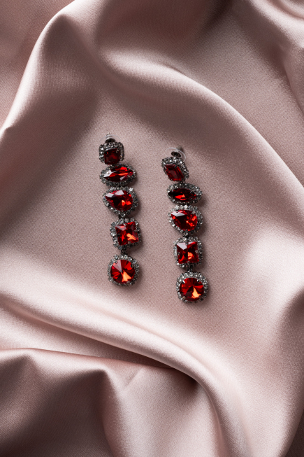 Rot-Anthrazit Ohrschmuck UK622