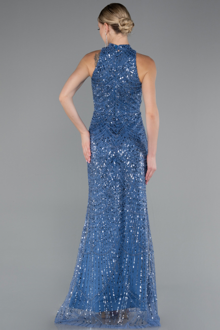Indigo Abendkleid Lang ABU4791